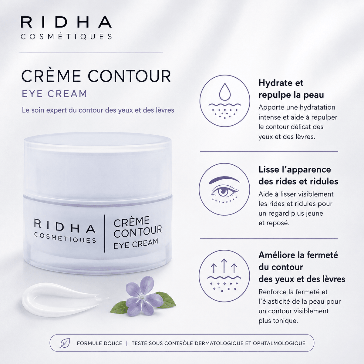 Crème Contour Yeux & Lèvres 15 ml - Boutique Esthétique Martine Grenier