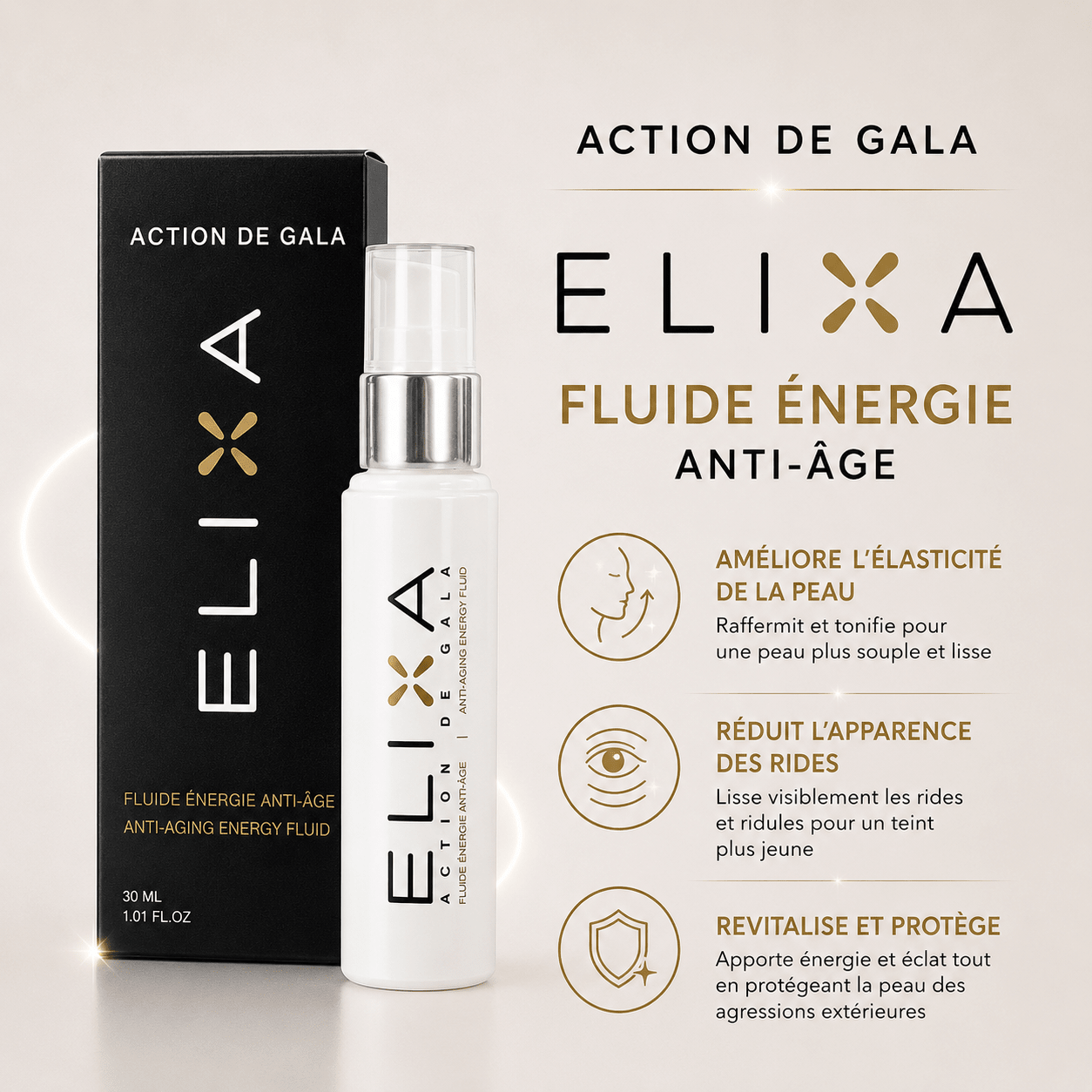 ELIXA Fluide Énergie 30 ml - Boutique Esthétique Martine Grenier
