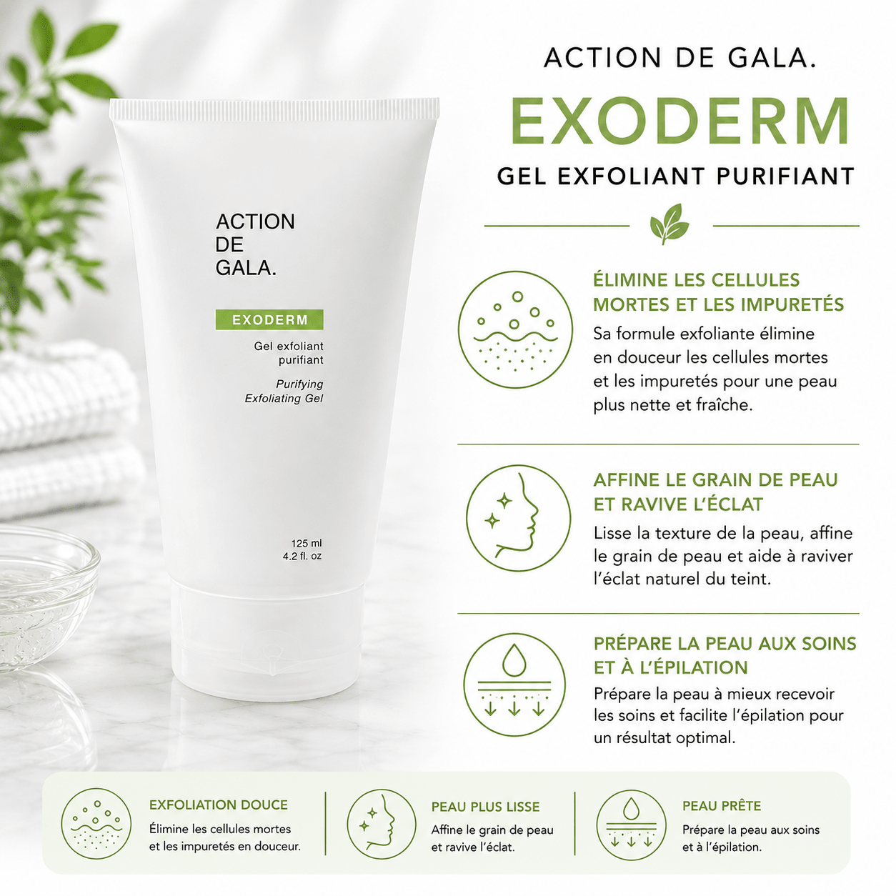 Exoderm | Gel exfoliant purifiant - Boutique Esthétique Martine Grenier