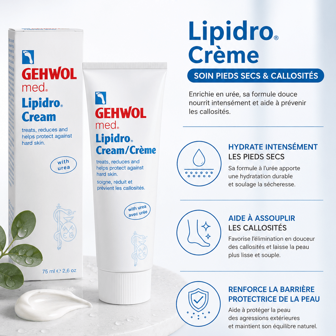 Gehwol MED Lipidro-Crème | Pieds secs 125 ml - Boutique Esthétique Martine Grenier