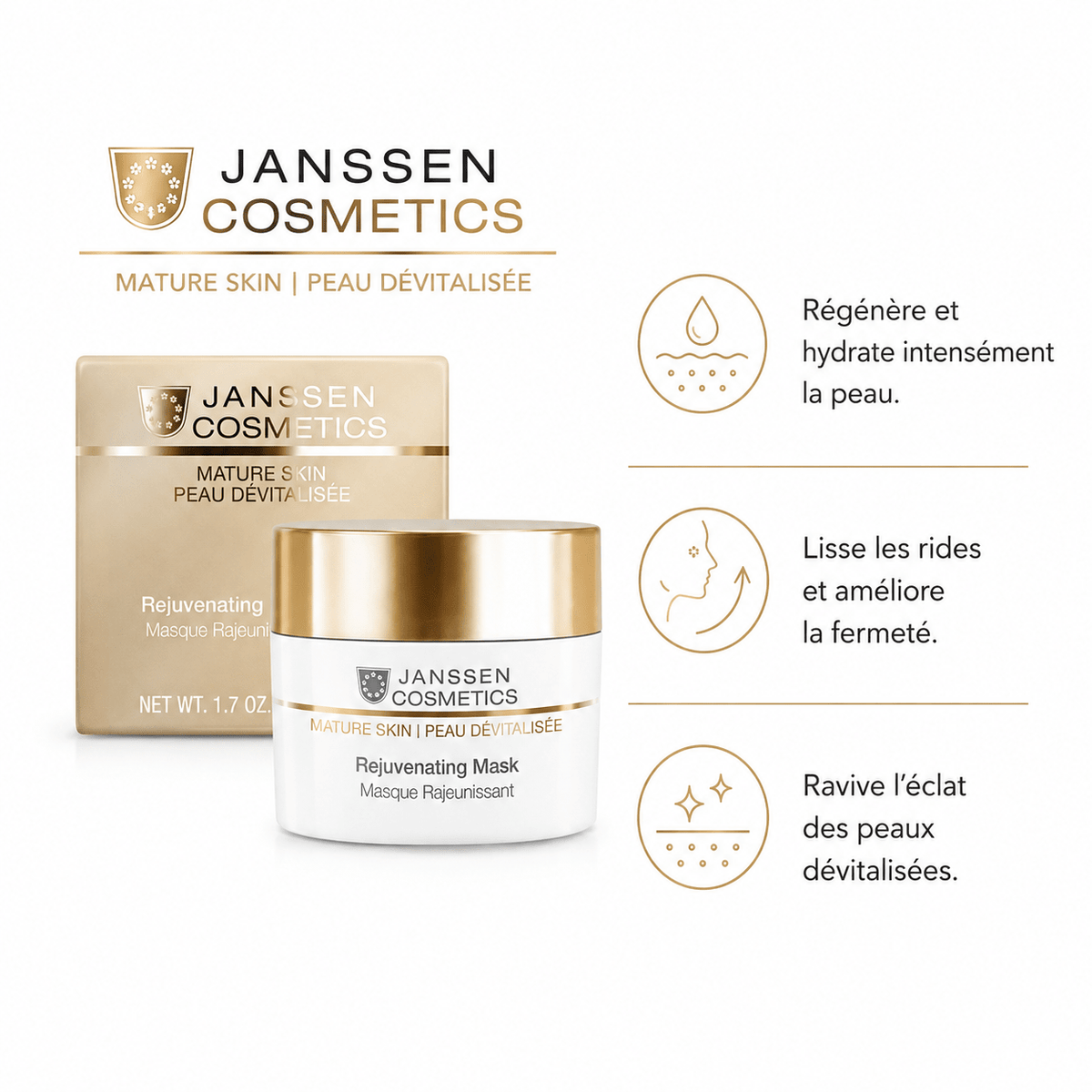 Masque Rajeunissant Crème 50 ml | Peau Dévitalisée 50 ml - Boutique Esthétique Martine Grenier