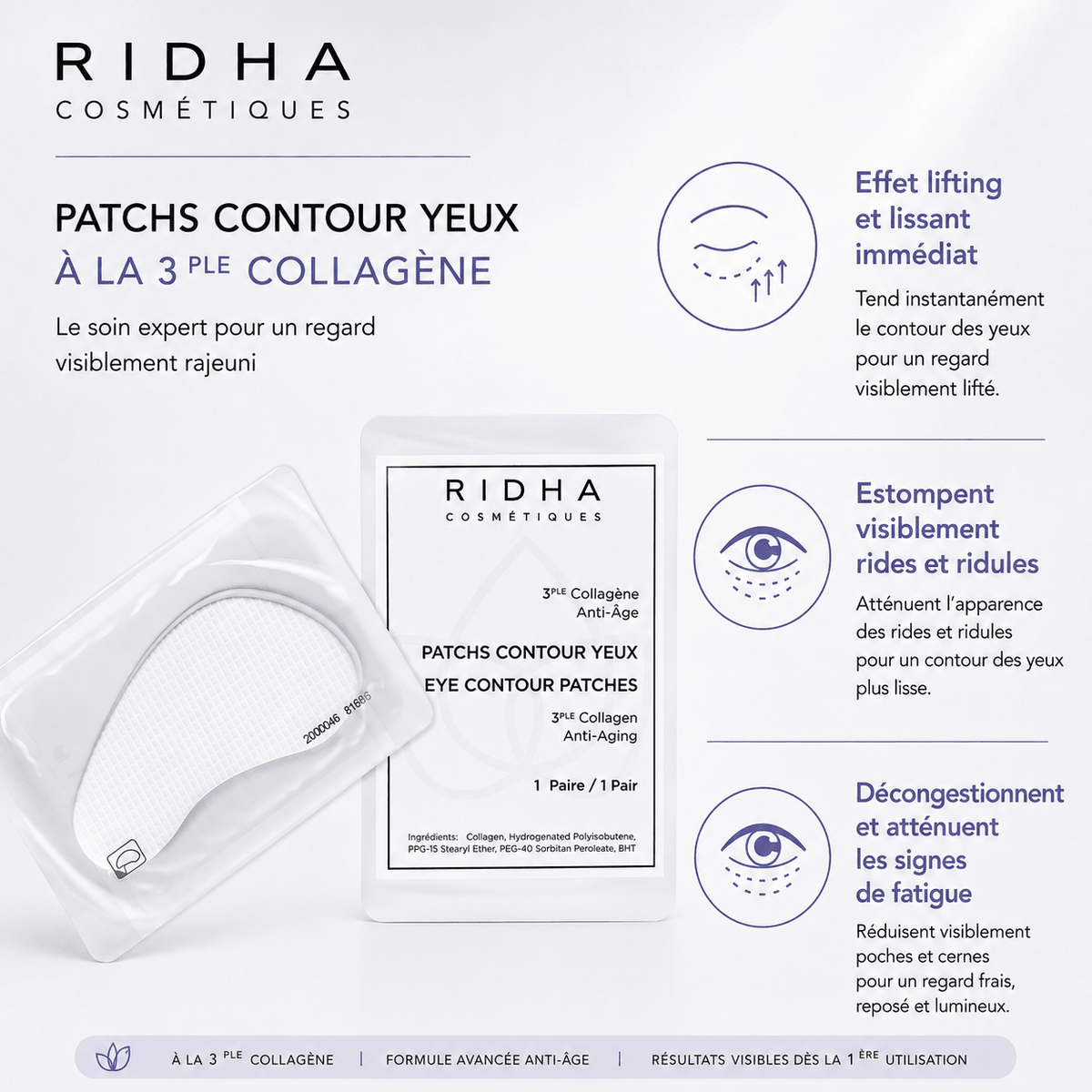 Patchs Contour des Yeux – Coup d'Éclat Express - Boutique Esthétique Martine Grenier