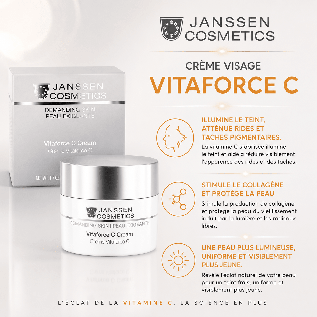 Crème Visage Vitaforce C 50 ml – Anti-Âge Éclat - Boutique Esthétique Martine Grenier