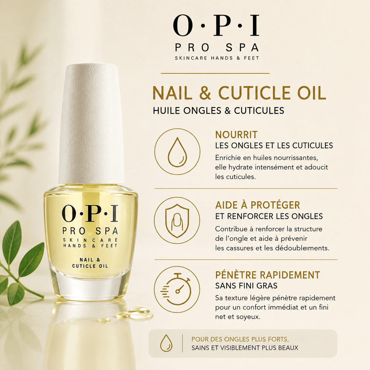 Huile pour Ongles et Cuticules OPI ProSpa – 0,5 oz - Boutique Esthétique Martine Grenier