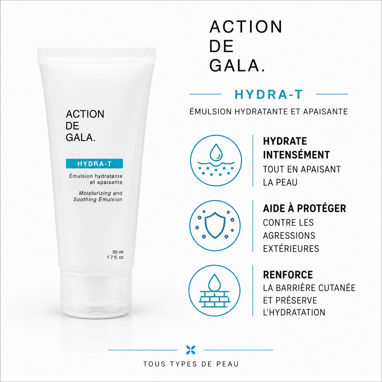 Hydra-T | Émulsion Hydratante 50 ml - Boutique Esthétique Martine Grenier