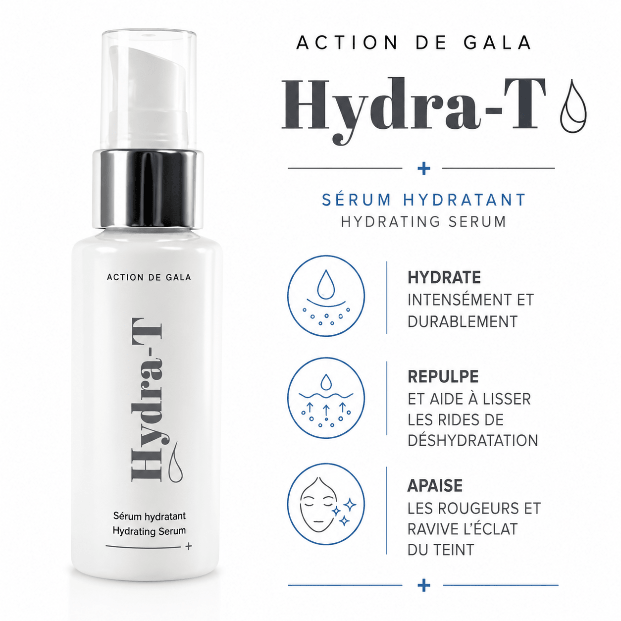 Hydra-T Sérum hydratant visage 50 ml - Boutique Esthétique Martine Grenier