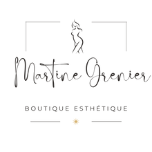 Logo de la Boutique Martine Grenier lettrage foncé sur fond transparent