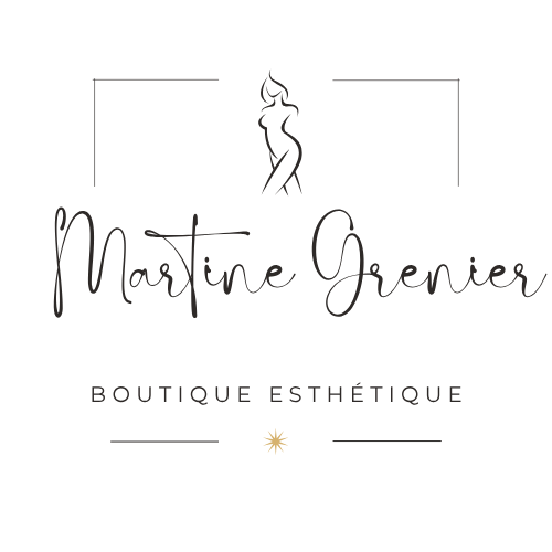 Logo de la Boutique Martine Grenier lettrage foncé sur fond transparent