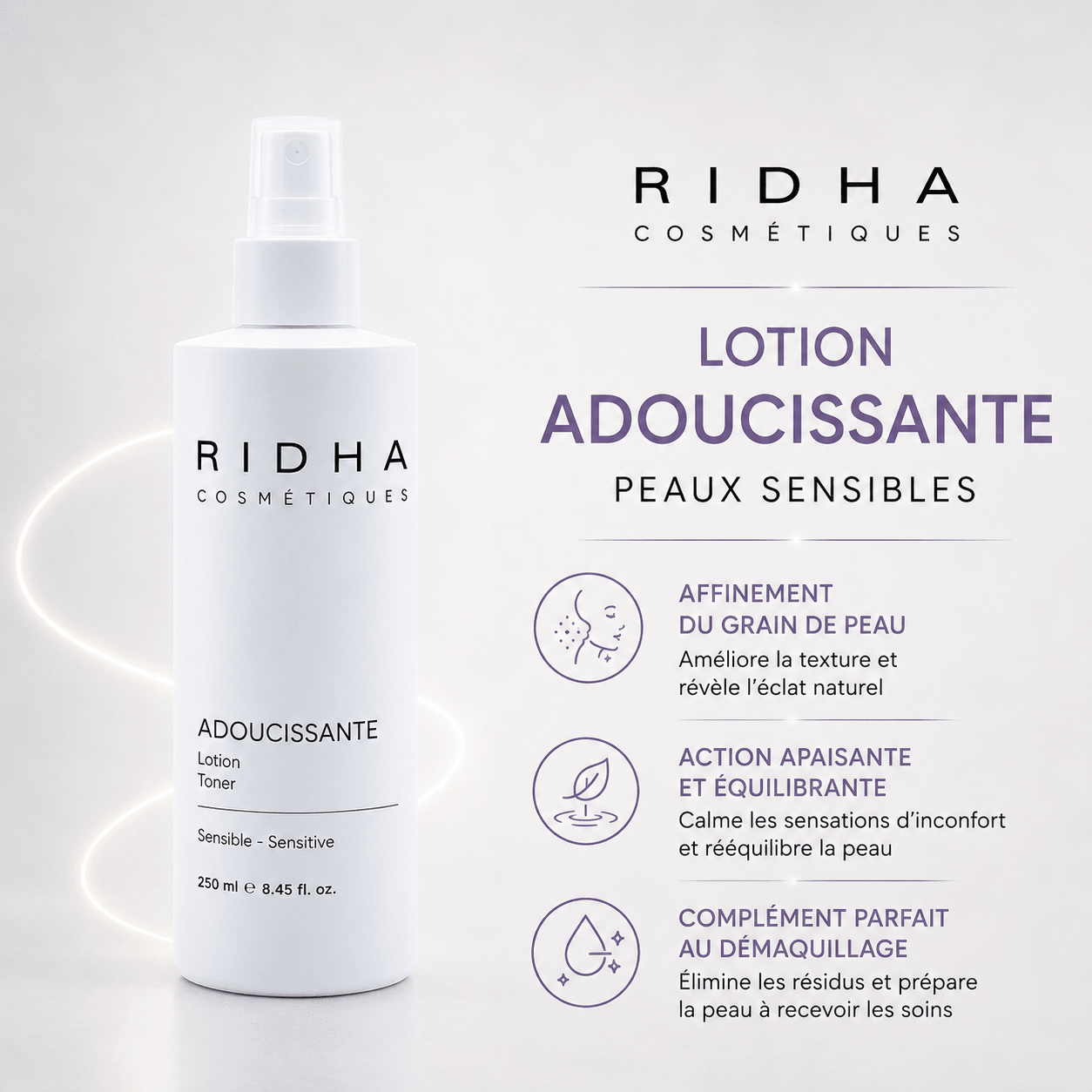 Lotion Adoucissante | peau sensible 250 ml - Boutique Esthétique Martine Grenier