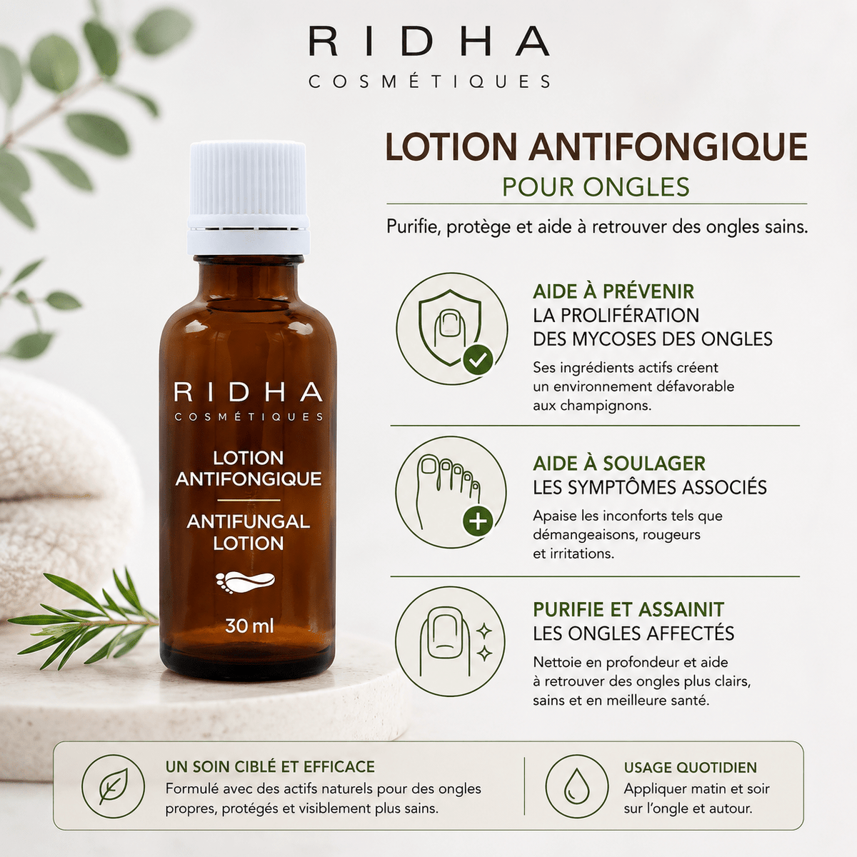 Lotion Antifongique pour les Ongles 30 ml - Boutique Esthétique Martine Grenier