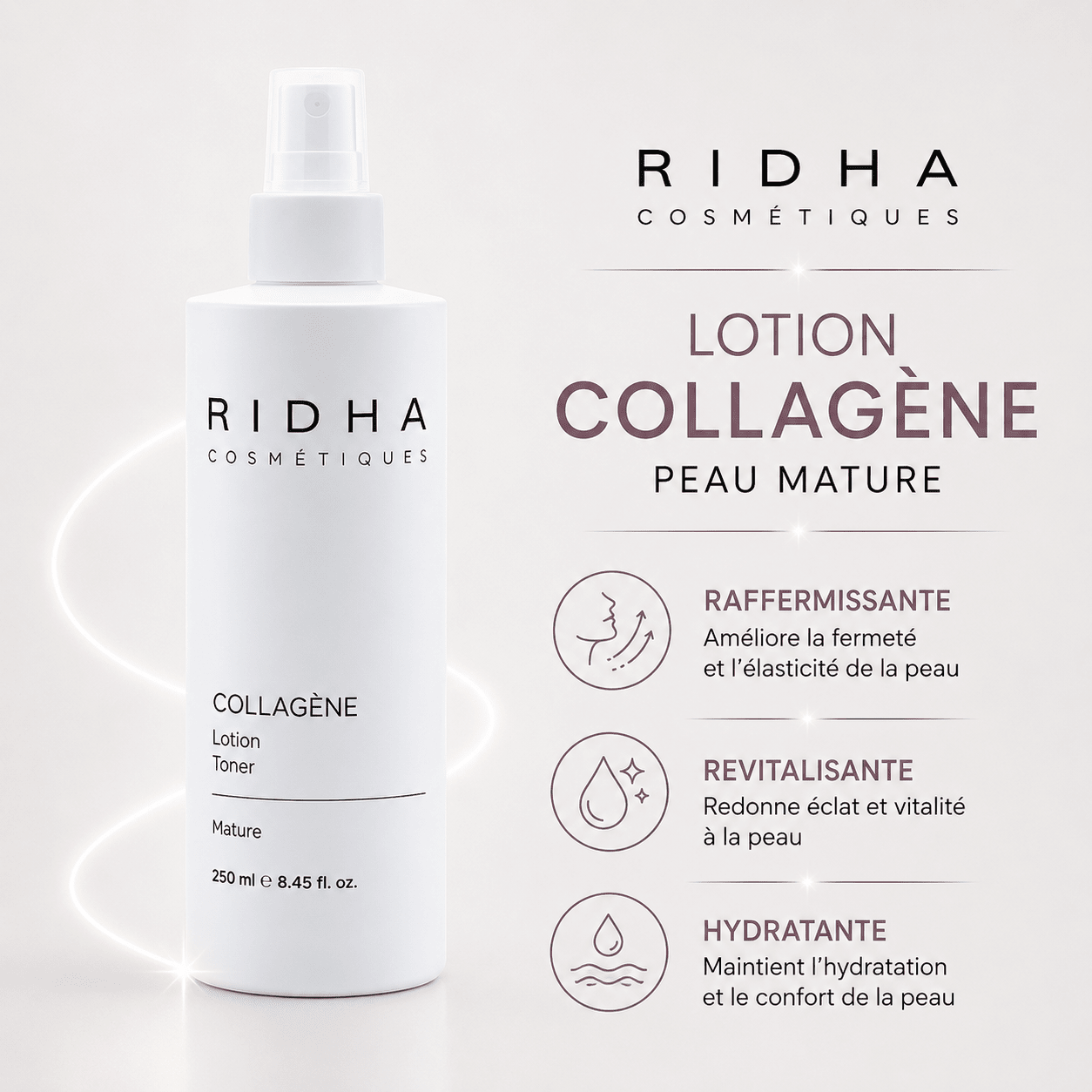 Lotion Collagène | peaux matures 250 ml - Boutique Esthétique Martine Grenier