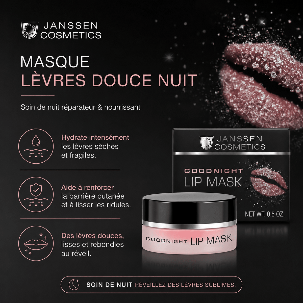 Masque Lèvres Douce Nuit 15 ml - Boutique Esthétique Martine Grenier