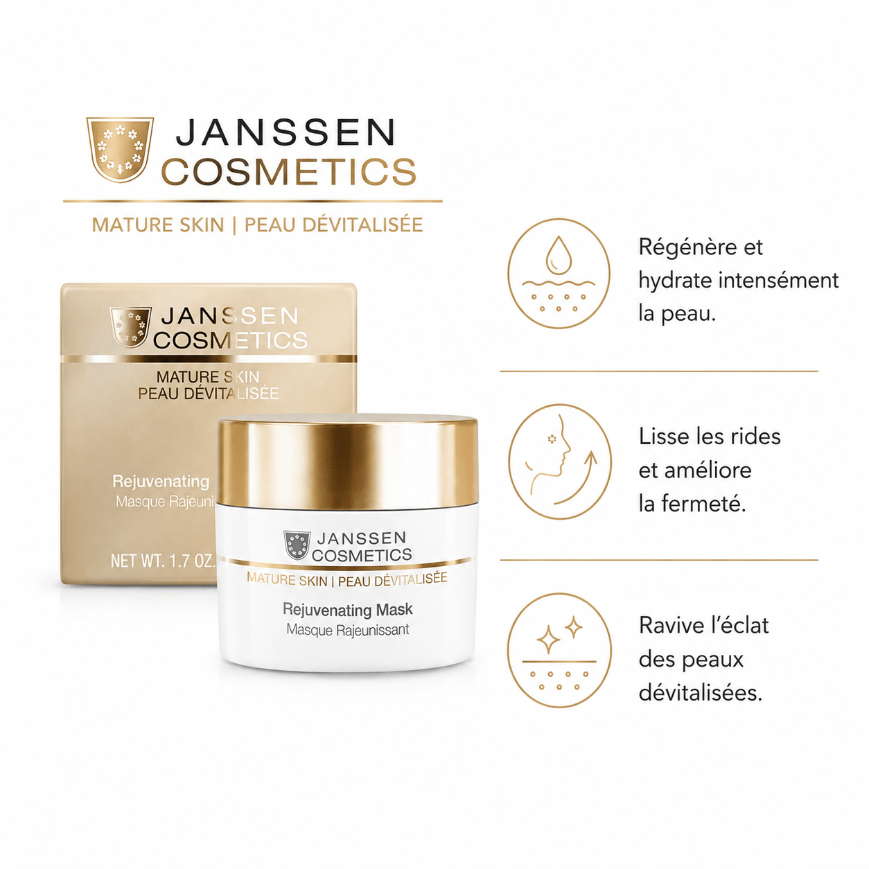 Masque Rajeunissant Crème 50 ml | Peau Dévitalisée 50 ml - Boutique Esthétique Martine Grenier