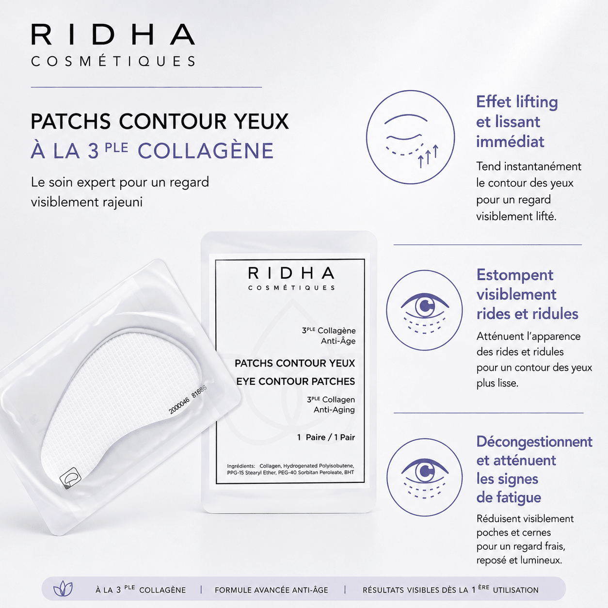 Patchs Contour des Yeux – Coup d'Éclat Express - Boutique Esthétique Martine Grenier