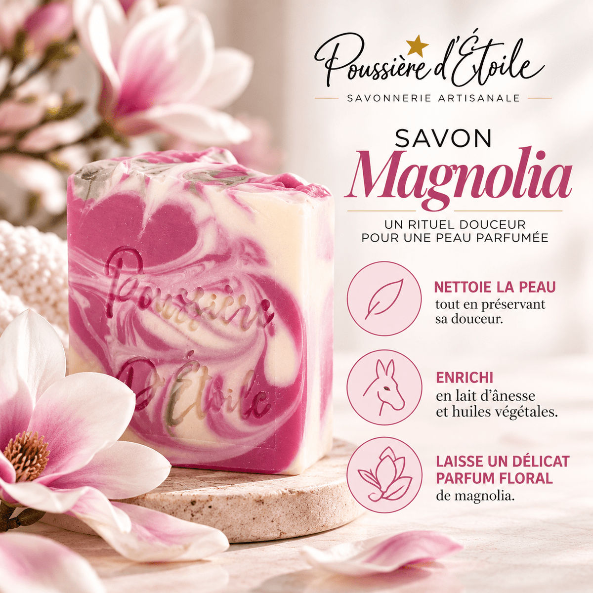 Savon Magnolia 125g - Boutique Esthétique Martine Grenier